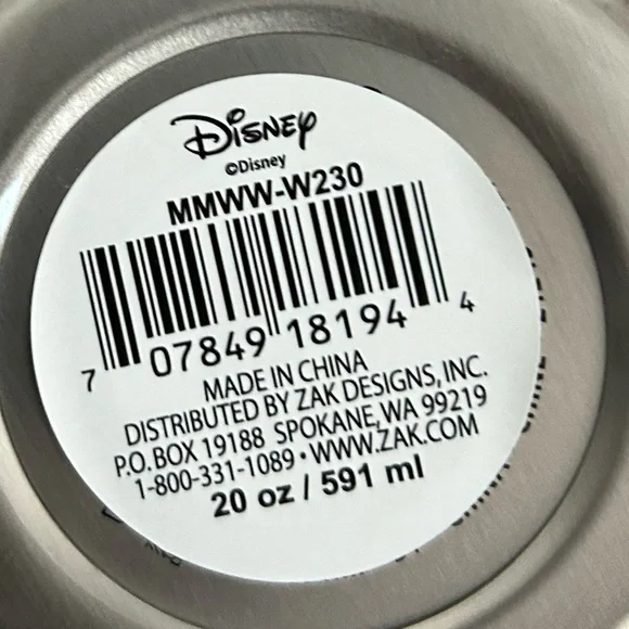Disney water bottle NWT ZAK 20 OZ leakproof insulated - Picture 4 of 5